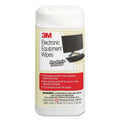 3M Electronic Equipment Cleaning Wipes, 1-Ply, 5.5 x 6.75, Unscented, White, 80/Canister