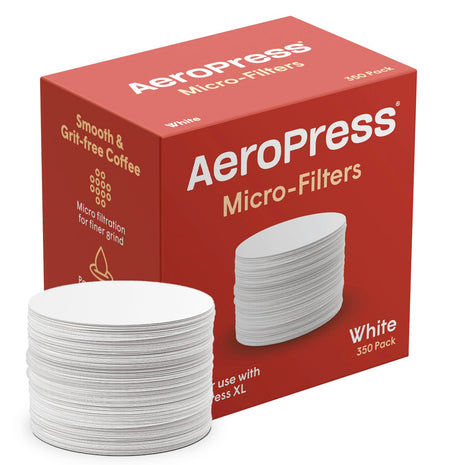 AeroPress White Paper Micro-Filters, 350 Count Count | Compostable Coffee Filters Made From White, Chlorine-Free Paper, Fits Standard Size AeroPress Manual Coffee Makers