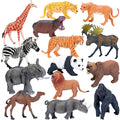 BOLZRA Safari Animals Figures Toys, Realistic Jumbo Wild Zoo Animal Figurines Plastic African Jungle Animals Playset for Kids Toddlers, 14 Piece Gift Set