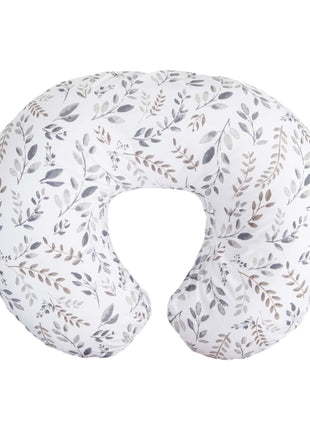 Boppy Original Nursing Pillow, Gray Taupe Leaves, Ergonomic Nursing Essentials for Bottle and Breastfeeding, Firm Fiber Fill, with Removable Pillow Cover, Machine Washable