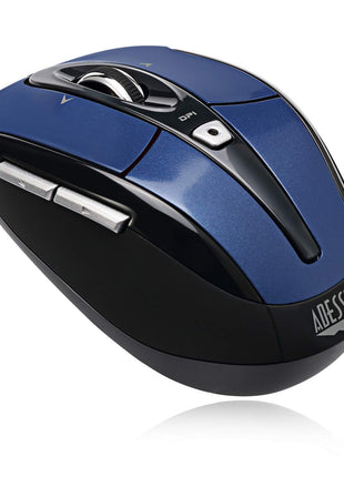 Adesso iMouse S60 Wireless Optical Mouse with 24 GHz RF Technology, Programmable Driver, Tilt-Wheel Scrolling, and Magnetically Storable Receiver (Blue)