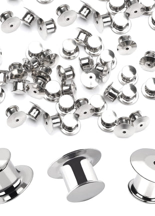 30 Pieces Metal Pin Backs Locking Pin Keepers Locking Clasp