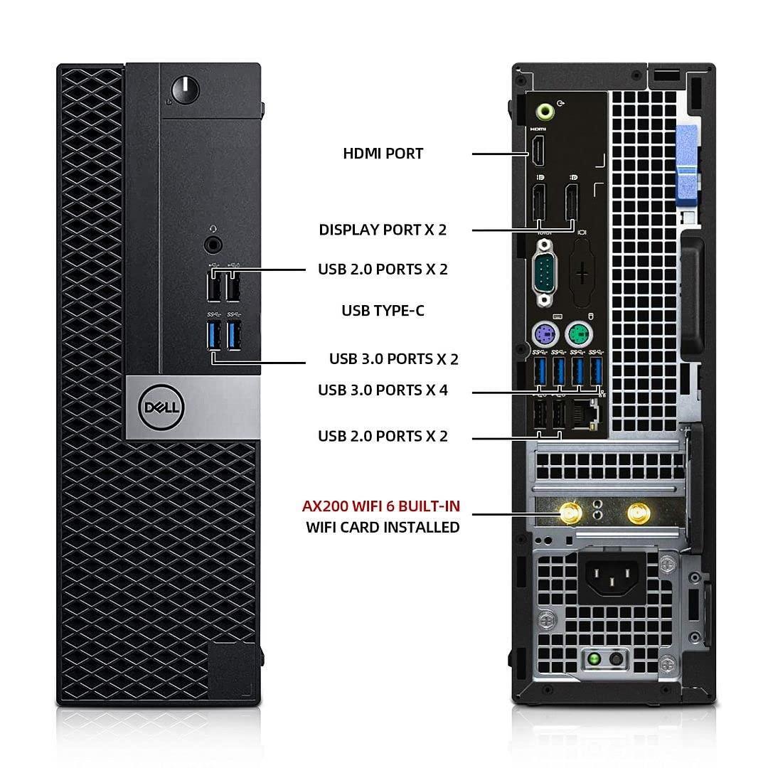 Dell OptiPlex 5050 Desktop Computers with 24" Monitor PC Bundle,Intel i7-6700 3.4GHz,32GB DDR4 Ram New 512GB M.2 NVMe SSD,Intel AX200 Built-in WiFi 6,Bluetooth 5.2,HDMI,Windows 11 Pro (Renewed)