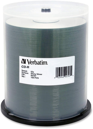 Verbatim 94797 CD-R, 52X Speed, 700MB/80Min, Shiny Silver, 100/PK