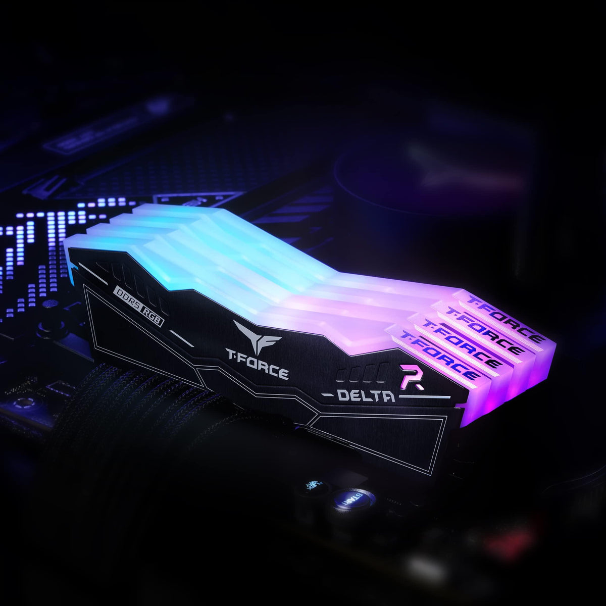 Teamgroup T-Force Delta Rgb Ddr5 Ram 48GB (2x24GB) 7200MHz PC5-57600 CL34 M-DIE Desktop Memory Module Ram for 600 700 Series Chipset XMP 3.0 Ready Black FF3D548G7200HC34ADC01