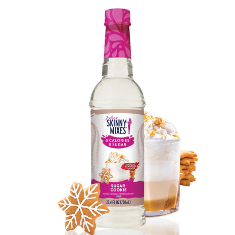 Jordan's Skinny Mixes Sugar Free Coffee Syrup, Holiday Sugar Cookie Coffee Flavoring Syrup, Zero Calorie Drink Mix for Lattes, Baking, Protein Shake, Dairy & Gluten Free, Kosher, 25.4 Fl Oz