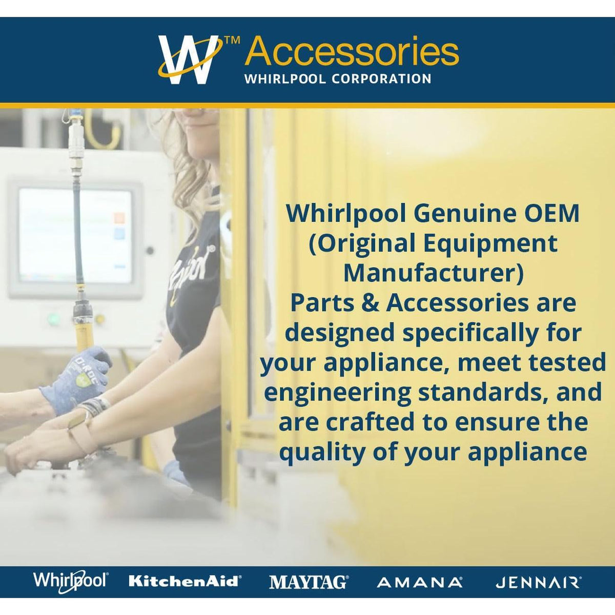Whirlpool W10830608 Genuine OEM Warming Drawer Medallion Handle Kit For Ranges