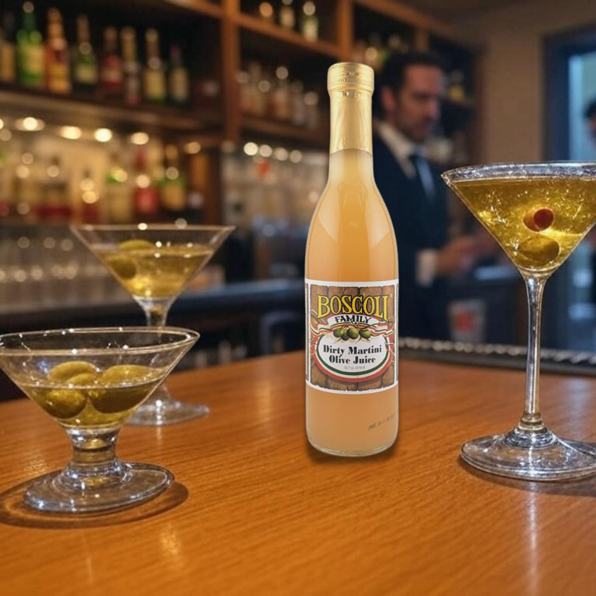Boscoli Dirty Martini Olive Juice - 12.7 oz Bottle, Pack of 3, All Natural, Gluten-Free - Premium Cocktail Mixer for Martinis & Bloody Marys