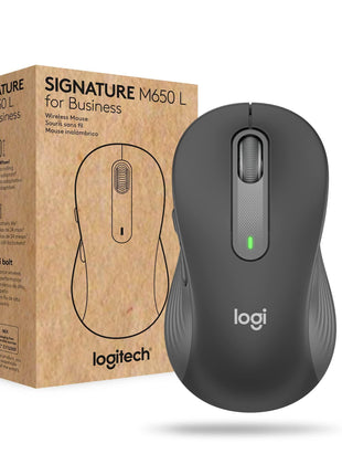 Logitech Signature M650 L for Business Wireless Mouse Large - Graphite | For Business, Logi Bolt, Bluetooth, SmartWheel