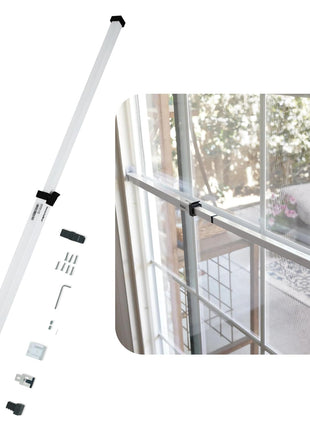 SECURITYMAN Sliding Door Security Bar-Child Proof Sliding Door Lock Bar with Anti Lift Lock - Fits Most Doors & Windows - Adjustable Patio Door Security Bar (18.75 inch- 51.1 inch) - White
