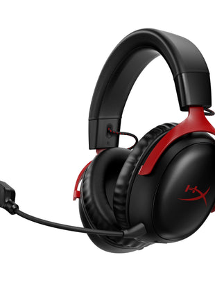 HyperX Cloud III Wireless – Gaming Headset for PC, PS5, PS4, up to 120-hour Battery, 2.4GHz Wireless, Spatial Audio, 53mm Angled Drivers, Memory Foam, Durable Frame, 10mm Microphone, Black/Red