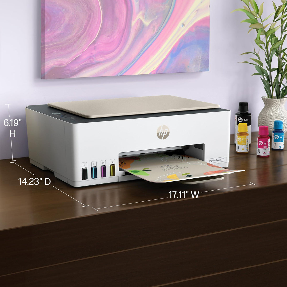 HP Smart Tank 5000 Wireless All-in-One Ink Tank Printer with up to 2 years of ink included, mobile print, scan, copy