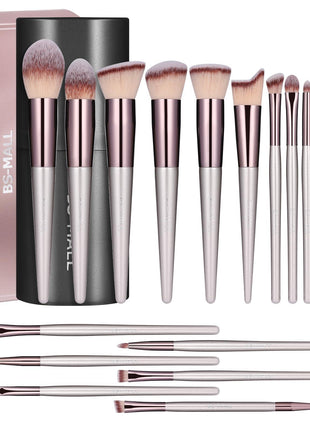BS-MALL Makeup Brush Set 18 Pcs Premium Synthetic Foundation Powder Concealers Eye shadows Blush Makeup Brushes with black case