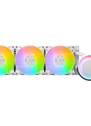 MSI MAG CoreLiquid E360 White - AIO ARGB CPU Liquid Cooler - Rotating Cap Design - 360mm Radiator - Triple 120mm ARGB PWM Fans - LGA 1700/1851 / AM5/AM4 Compatible