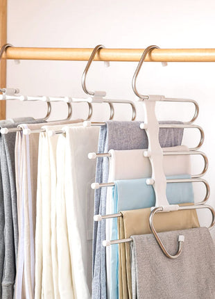 Kalimdor Pants Hangers 2 Pack Space Saving Metal Closet Organizer,Clothes Pants Hangers,Anti-Slip Design,Closet Organizers and Storage for Pants Jeans Skirts Scarf Legging