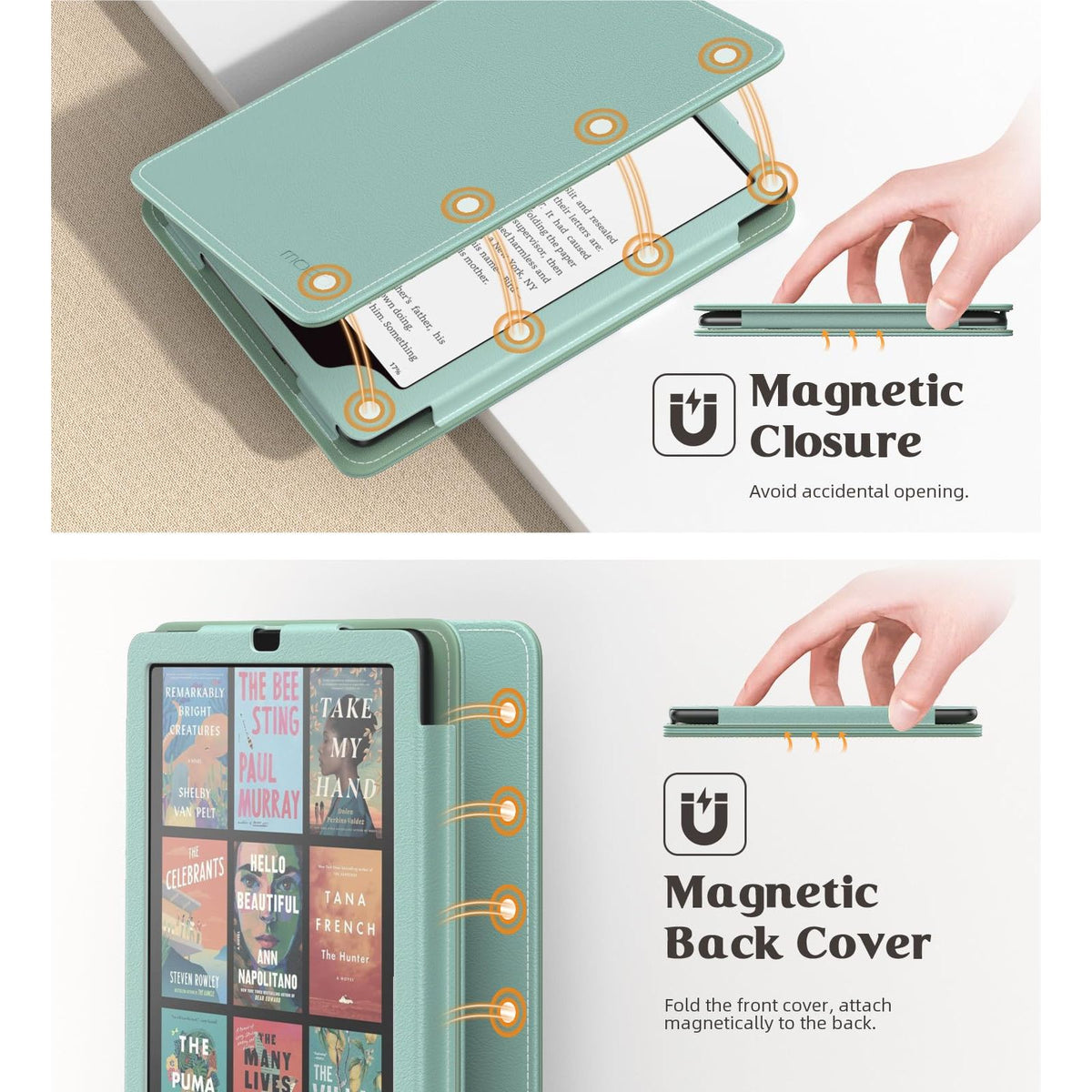MoKo Case for 7"/6.8" Kindle Paperwhite(12th/11th Generation-2024/2021) and Kindle Paperwhite Signature Edition, Slim PU Shell Cover Case with Auto-Wake/Sleep for Kindle Paperwhite 2024, Agave Green