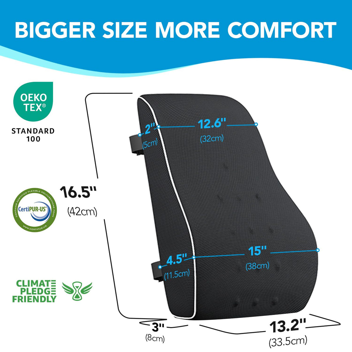 Lumbar Support Pillow for Office Chair, Office Home Essentials,Stocking Stuffers,Back Support Pillow for Car, Chair Cushions,Back Pain Relief Improve Posture,Mesh Cover Double Adjustable Straps