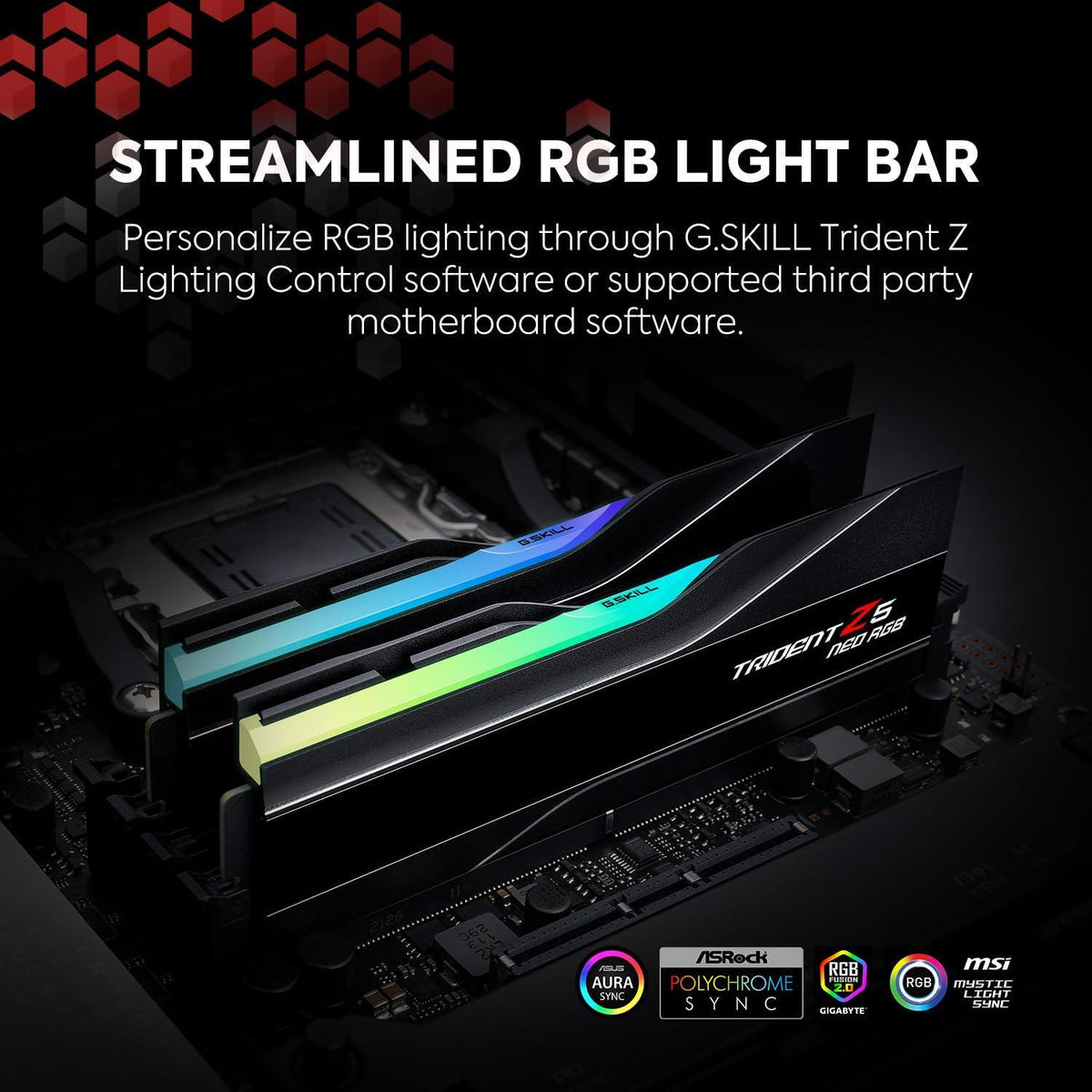 G.SKILL Trident Z5 Neo RGB Series (AMD Expo) DDR5 RAM 96GB (2X 48GB) 6000MT/s CL28-36-36-96 1.35V Desktop Computer Memory U-DIMM - Matte Black (F5-6000J2836F48GX2-TZ5NR)