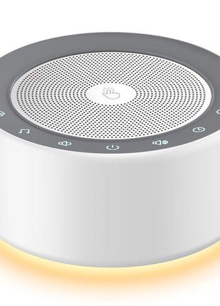 Kipcush White Noise Sound Machine with Nursery Lamp, Mood Lighting, 7 Colour Night Light, 30 Soothing Sounds for Baby/Adult. Timer, Plug in, Memory Function, Touch Control