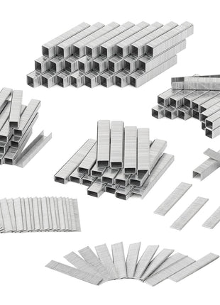 SHALL Heavy Duty T50 Staples and 18GA Brad Nails Combo Kit, 8000-Count, Four Sizes of T50 Staples for Staple Gun Including 1/4, 5/16, 3/8, 1/2 Inch and Two Sizes of Brad Nails Including 1/2, 9/16 Inch