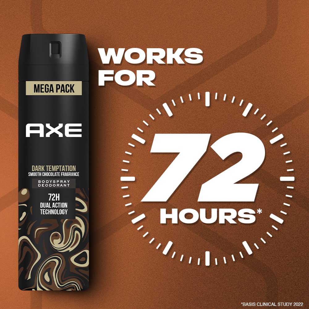 AXE Dark Temptation Men's Deodorant 215 Ml Long Lasting Deodorant Spray For Men With An Irresistible Scent