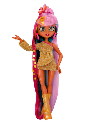 IMC Toys VIP Girls Hair Makeover Quinn Fashion Doll with 11 inch Colorful Long Styling Hair and 5 Accessories Fashion Toy, Girls and Boys Ages 5 and Up, 10 Inch Doll