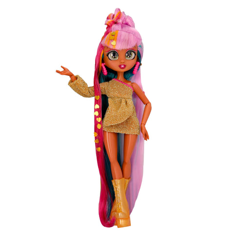 VIP Girls Hair Makeover Quinn Fashion Doll with 11 inch Colorful Long Styling Hair and 5 Accessories Fashion Toy, Girls and Boys Ages 5 and Up, 10 Inch Doll