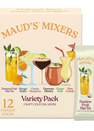 Maud's Mixers Variety Pack Cocktail Mix, 12 ct, Mocktail Non-Alcoholic Drinks - Made with Real Agave - Low Calorie, Low Sugar, Easy to Mix