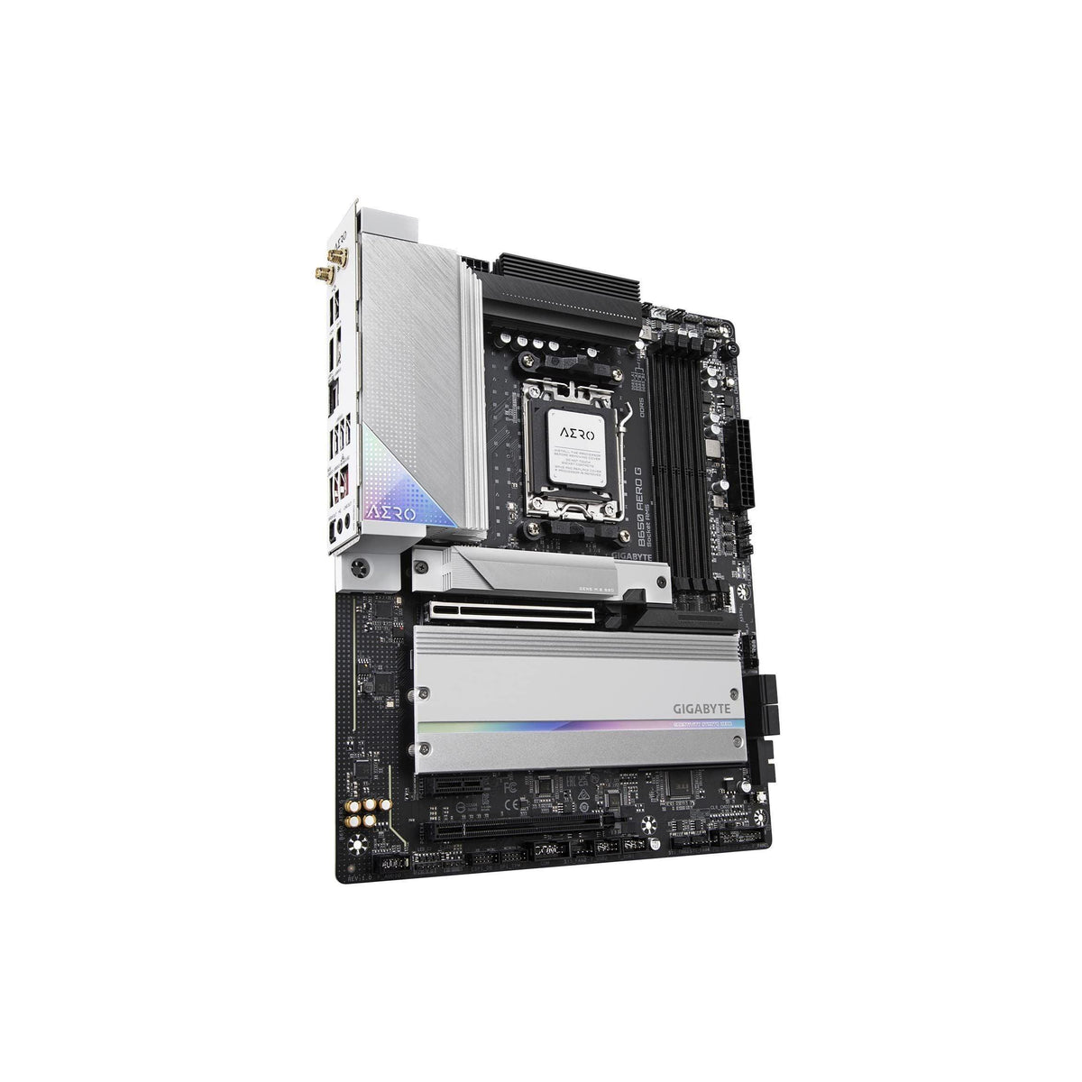 GIGABYTE B650 AERO G (AM5/ LGA 1718/ AMD B650/ ATX/ 5-Year Warranty/ DDR5/ PCIe 5.0 M.2/ PCIe 5.0/ USB 3.2 Gen2X2 Type-C/Wi-Fi 6E/ Intel 2.5GbE LAN/Motherboard)