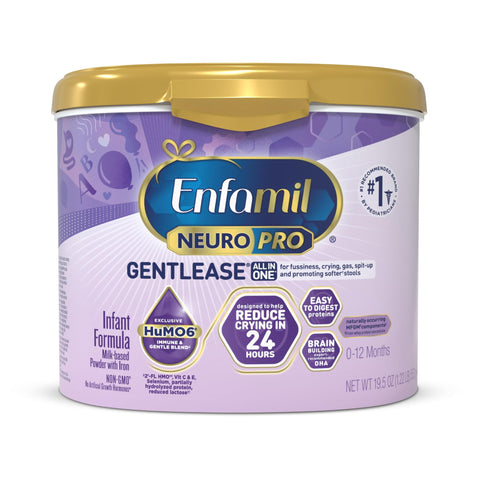 Enfamil NeuroPro Gentlease Baby Formula, Brain and Immune Support with DHA, Clinically Proven to Reduce Fusiness, Crying, Gas and Spit-up in 24 Hours, Non-GMO, 19.5 Oz
