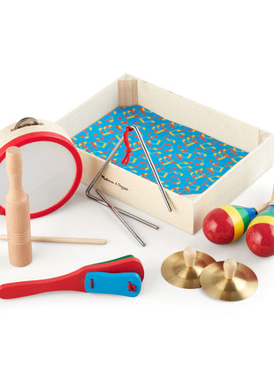 Melissa & Doug Band-in-a-Box Clap! Clang! Tap! - 10-Piece Musical Instrument Set