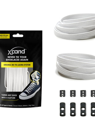 Xpand No Tie Shoelaces for Adults & Kids - Stretch Elastic Shoe Laces for Sneakers | Stretchy Tieless Shoe Strings for Running, Sports & Everyday Wear | One Size Fits All