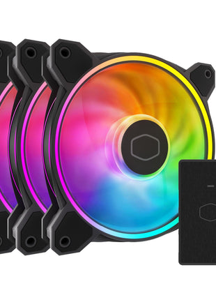 Cooler Master MF120 Halo2 3in1 PC Case|Liquid Cooler|Air Cooler Fan, 120mm Fan, Dual-Loop aRGB Rings, Dynamic PWM 2,050 RPM, Air Balance Blades, aRGB Lighting, Hybrid Frame