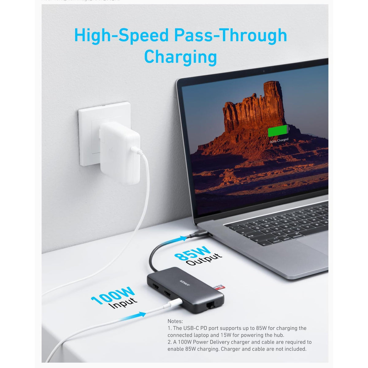Anker Laptop Docking Station Dual Monitor, 8-in-1 USB C Hub, 4K Dual Monitor with 2 HDMI, 1 Gbps Ethernet Hub, 85W Power Delivery, SD Card Reader for MacBook Pro, XPS and More