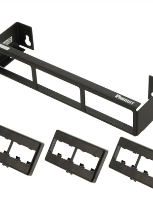 Panduit CWPP12WBL 12-Port Flat Patch Panel with Wall-Mount Bracket, Black