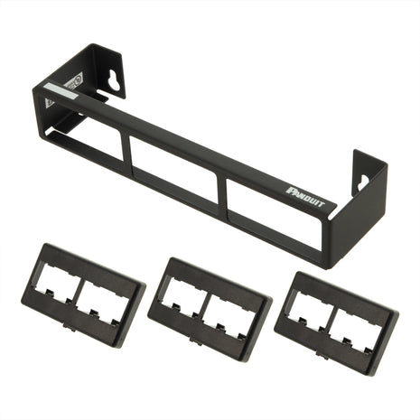 Panduit CWPP12WBL 12-Port Flat Patch Panel with Wall-Mount Bracket, Black
