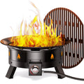 Ciays Large Propane Fire Pit 19 Inch, Gas Fire Pit with Grill Grate, Folding Legs, Hose Hooks, Propane Tank Holder, Cover & Carry Strap, CSA Certified Portable Outdoor Fire Pit for Camping, 58,000 BTU