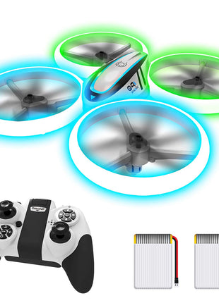 Q9s Drones for Kids,RC Drone with Altitude Hold and Headless Mode,Quadcopter with Blue&Green Light,Propeller Full Protect,2 Batteries and Remote Control,Easy to fly Kids Gifts Toys for Boys and Girls