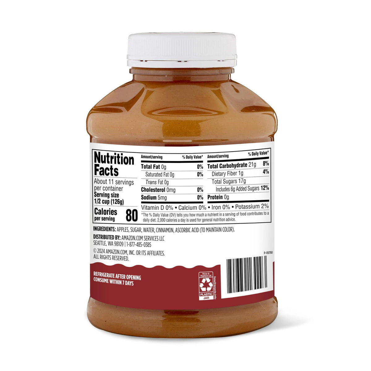 Amazon Grocery, Cinnamon Apple Sauce, 48 Oz (Previously Happy Belly, Packaging May Vary)