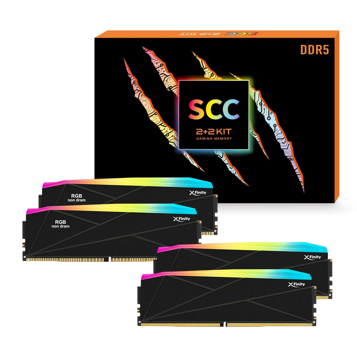 V-Color DDR5 SCC KIT 2+2 Manta XFinity 48GB(24GBx2) 8000MHz with RGB Filler kit CL38 1.4V SK Hynix IC RGB Gaming Desktop Upgrade RAM Memory Module - Black (TMXFL2480838KW-DK)