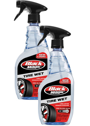 Black Magic 120217 Tire Wet, 23oz (Pack of 2) - Specially Formulated Tire Shine Applicator Cleaner to Keep Them Looking Wet, Black, and Glossy with One Quick Spray – Long-Lasting Protection for Tires