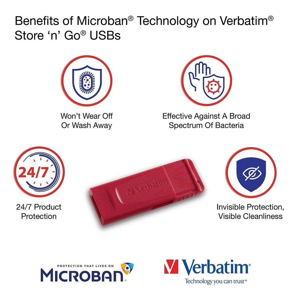Verbatim 32GB Store 'n' Go USB Flash Drive - PC / Mac Compatible - Red