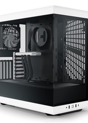 Hyte Y40 Modern Aesthetic Panoramic Tempered Glass Mid-Tower ATX Computer Gaming Case with PCIE 4.0 Riser Cable Included, White (CS-HYTE-Y40-BW)