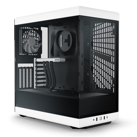 Hyte Y40 Modern Aesthetic Panoramic Tempered Glass Mid-Tower ATX Computer Gaming Case with PCIE 4.0 Riser Cable Included, White (CS-HYTE-Y40-BW)