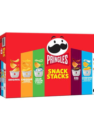 Pringles Potato Crisps Chips, Lunch Snacks, Snack Cups, Variety Pack, 19.5oz Box (27 Cups)