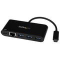 StarTech.com USB C to Ethernet Adapter - 3 Port - with Power Delivery (USB PD) - Power Pass Through Charging - USB C Adapter (US1GC303APD) Black