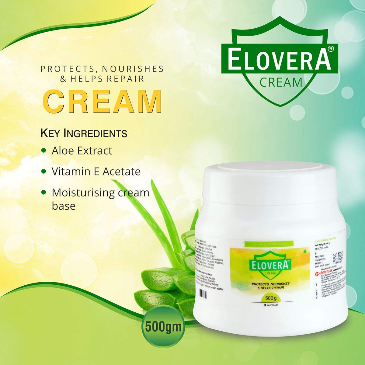 Elovera Moisturising Cream, 500 g