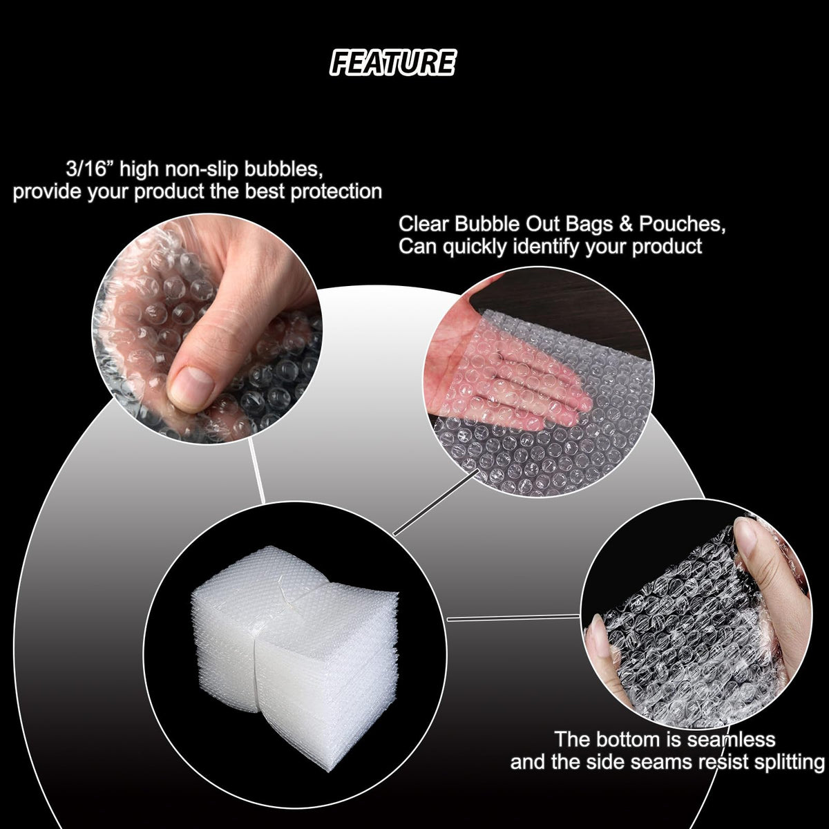 50 Pcs Bubble Pouch Wraps, 6''x8'' Clear Bubble Out Bags for Packing, Double Walled Cushioning Bags for Shipping, Storage and Moving(Not Self-Seal)