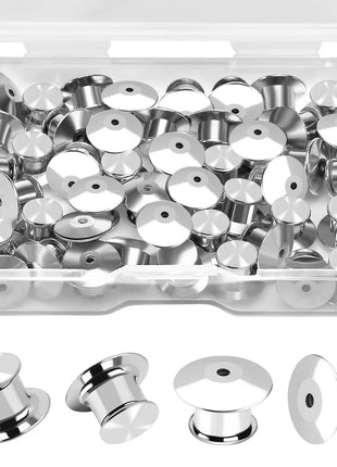 Ceryvop 30 PCS Locking Pin Backs Locking Pin Keepers Clasp, Metal Pin Locks Back