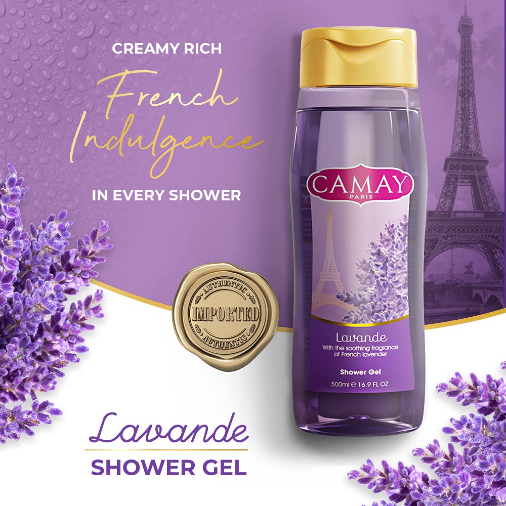 Camay Paris Lavande Shower Gel, Purple, 500 ml